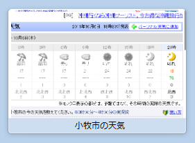Operaスピードダイヤル案:小牧市の天気